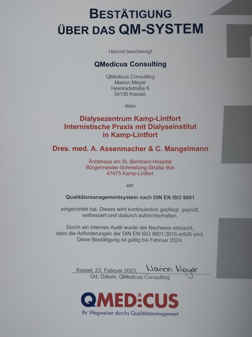 QM DIN ISO9001 Zertifikat